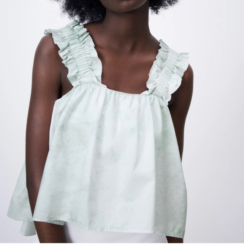 Zara Poplin Cropped Top